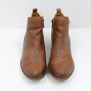 Lucky Brand Basel Women's Medium Brown Leather Side Zipper Ankle Boot Size 6.5 M